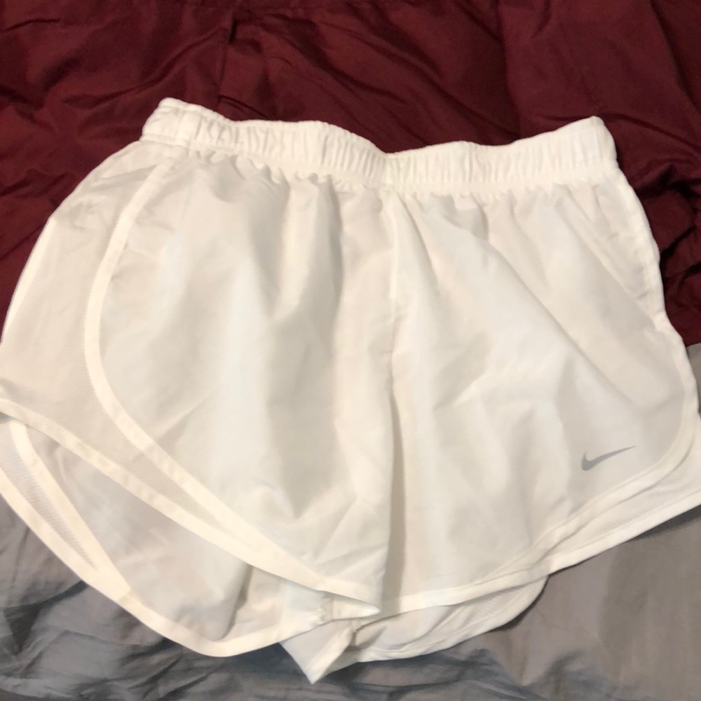 Cute white nike running shorts!